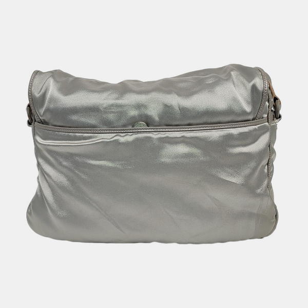 Nylon Shoulder Bag Silver