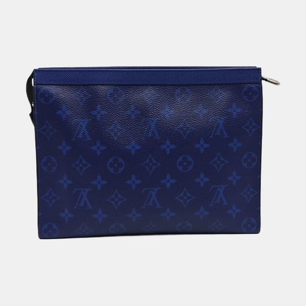 Pochette Voyag MM Monogram Coated Canvas Blue
