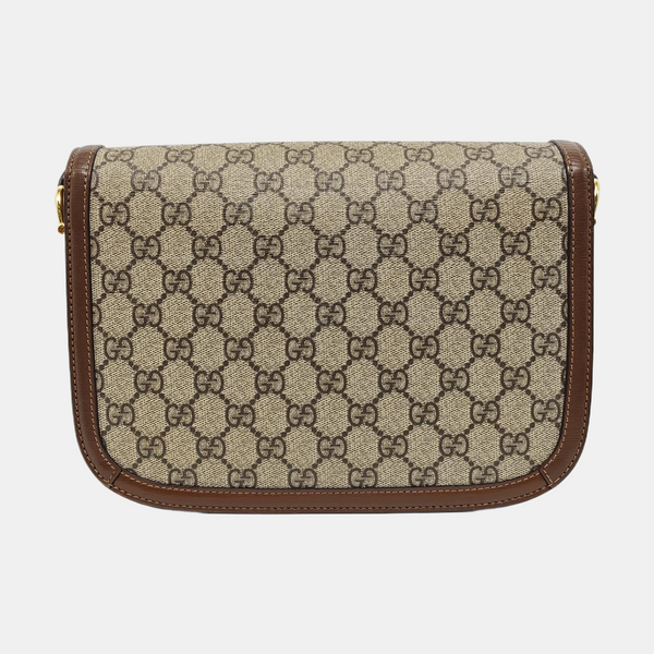 Horsebit 1955 Medium Monogram Coated Canvas Beige