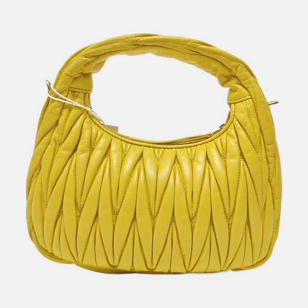 Wander Matelassé Small Quilted Lambskin Yellow