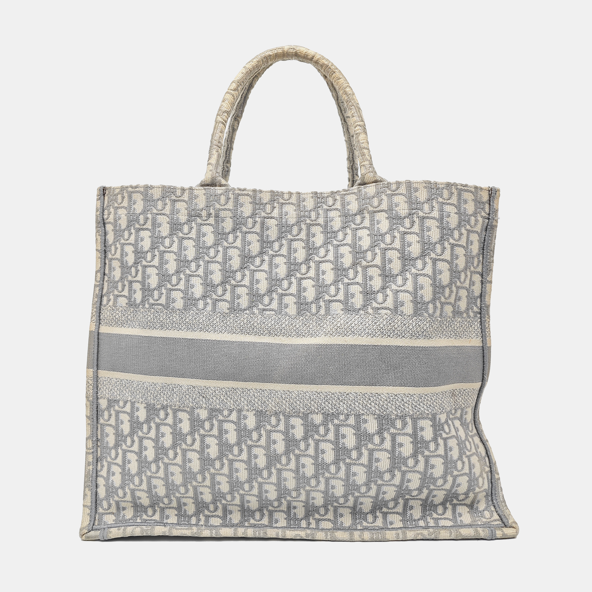 Book Tote Large Oblique Canvas Gray