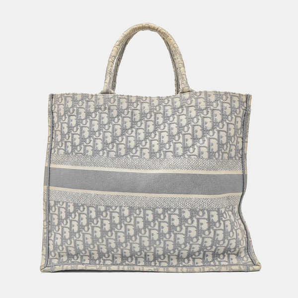 Book Tote Large Oblique Canvas Gray
