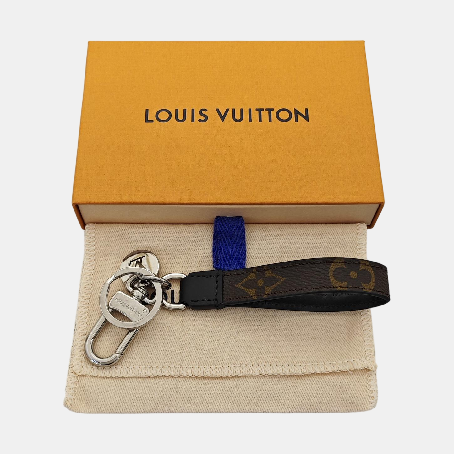 Coated Canvas Bag Charm Brown