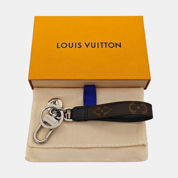 Coated Canvas Bag Charm Brown