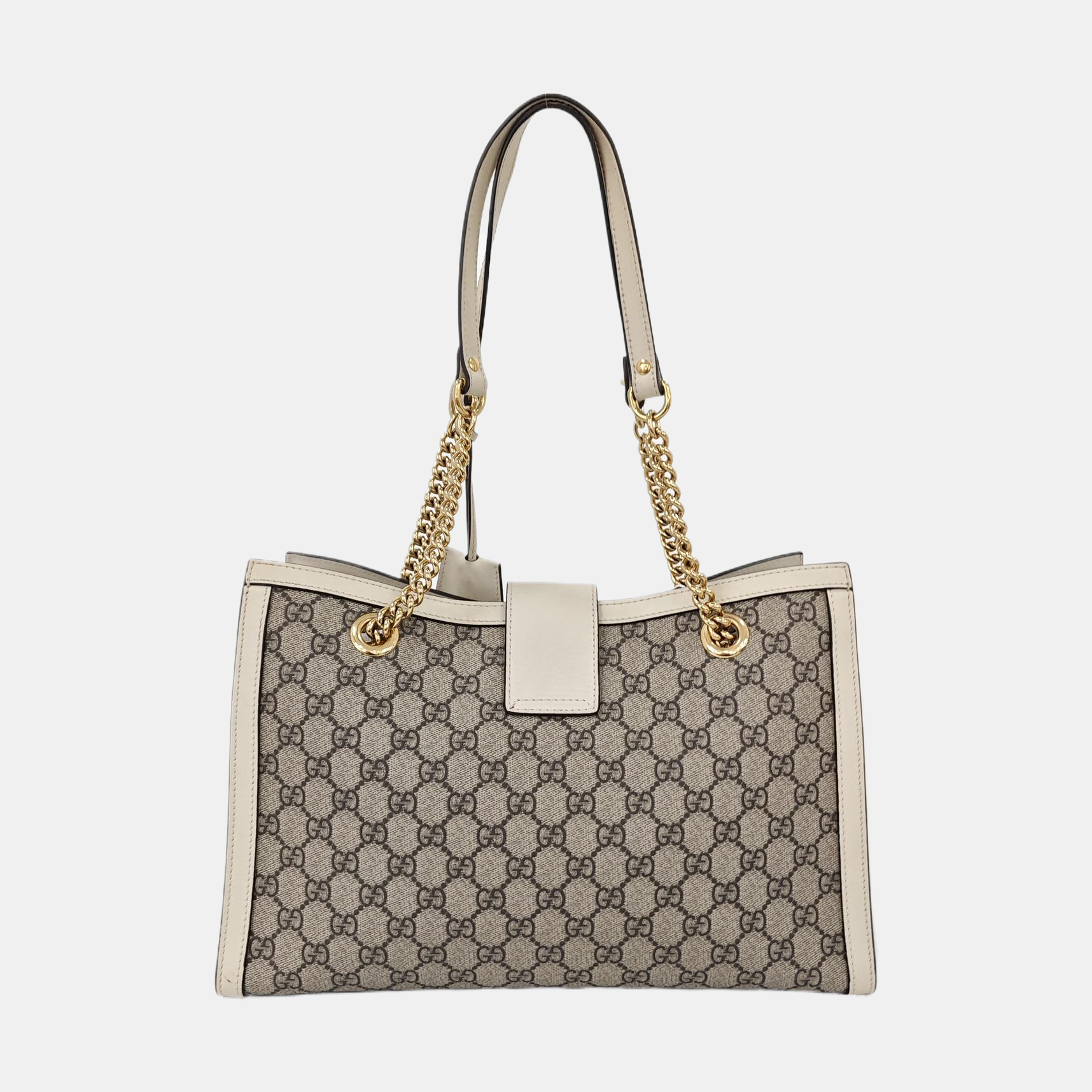 Authenticated pre-owned  Padlock Medium Monogram Coated Canvas Beige - Shoulder Bag at Looply