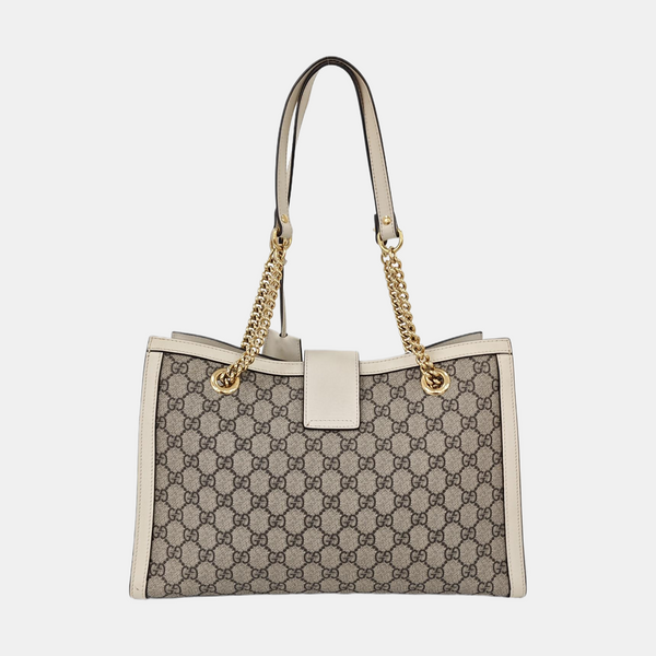 Authenticated pre-owned  Padlock Medium Monogram Coated Canvas Beige - Shoulder Bag at Looply