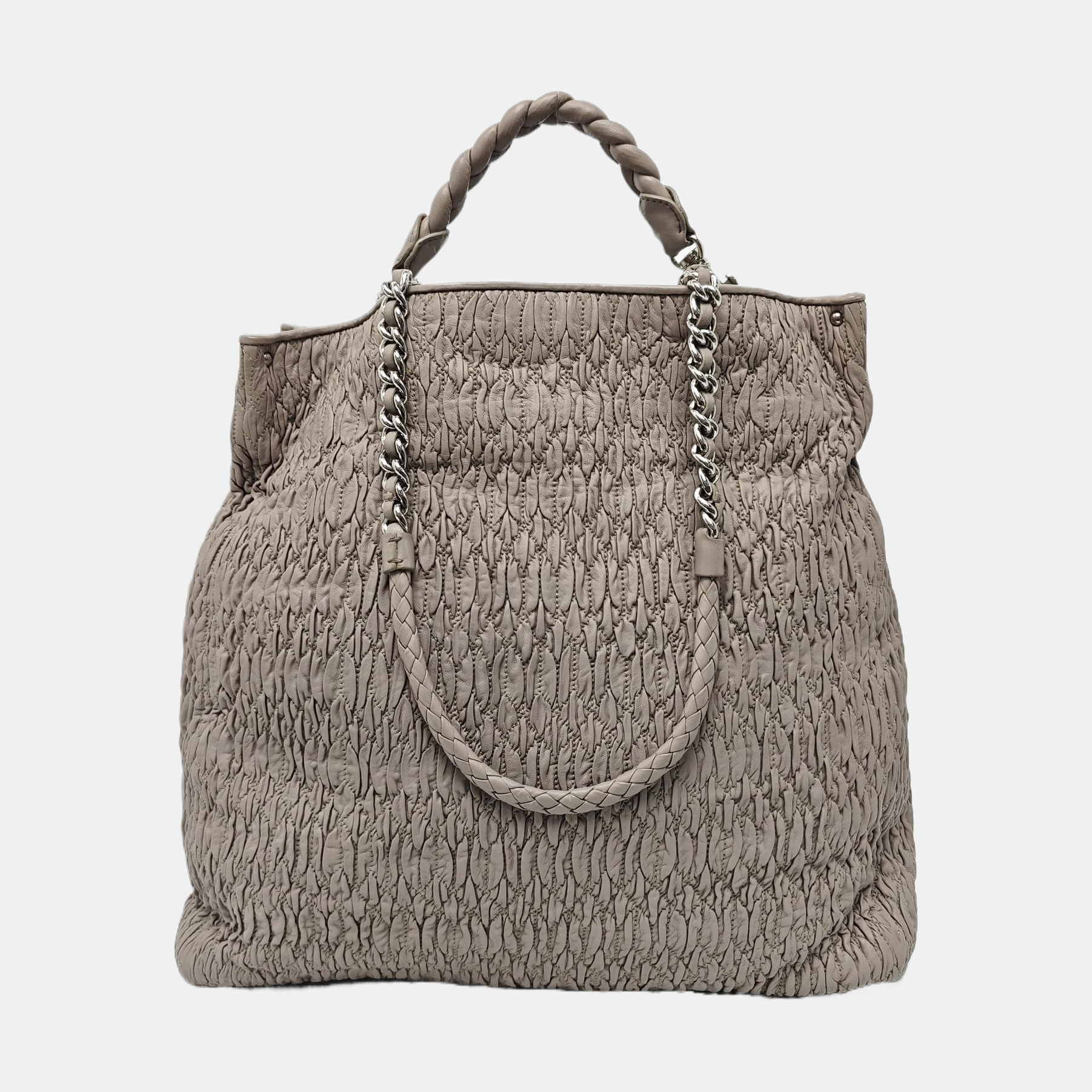 Lambskin Tote Bag Gray