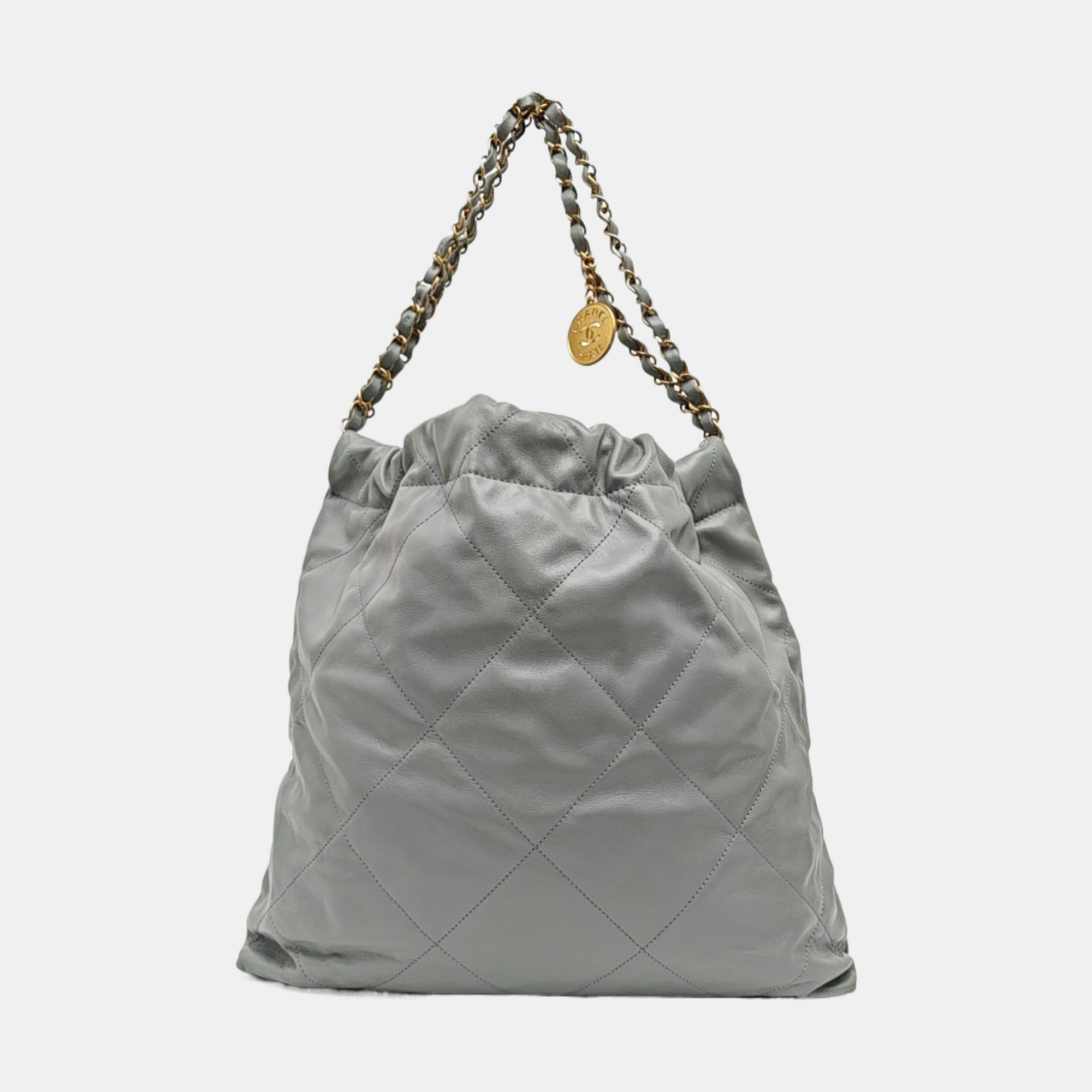 CHANEL 22 Medium Quilted Calfskin Green