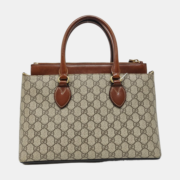 GG Blooms Monogram Coated Canvas Beige