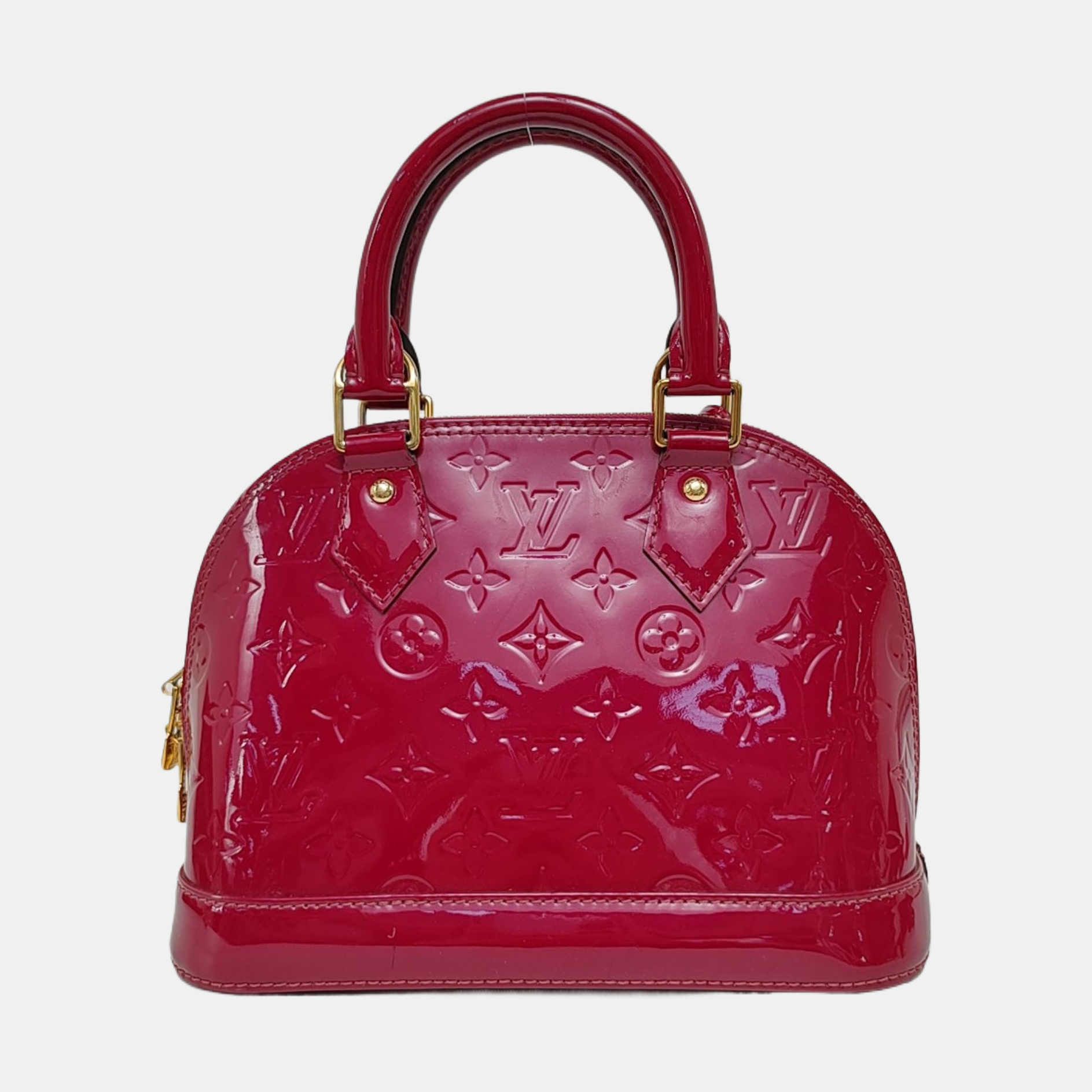 Authenticated pre-owned  ALMA BB Monogram Patent Leather Burgundy - Shoulder Bag at Looply