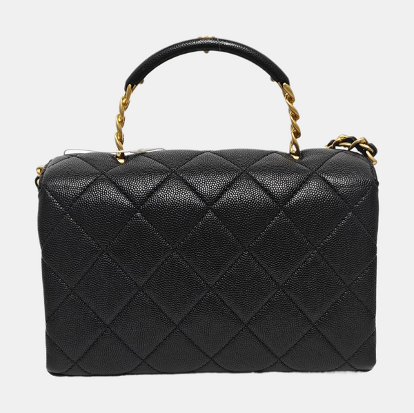 Carry Me Mini Quilted Grained Calfskin Black
