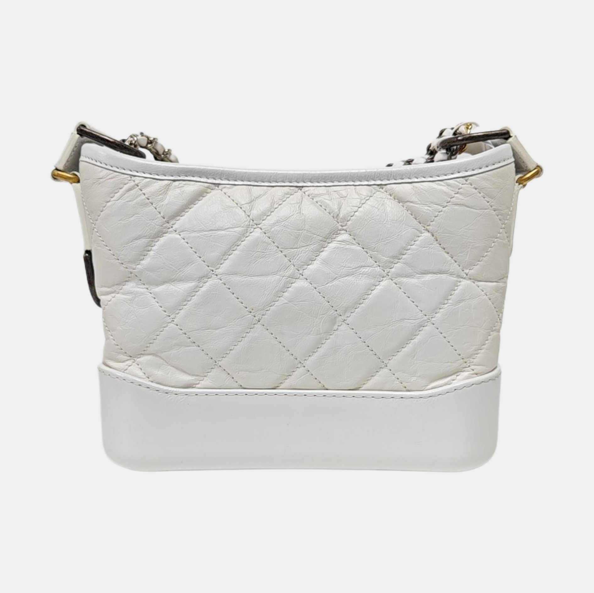 GABRIELLE Becerro Vintage Acolchado Pequeño Blanco
