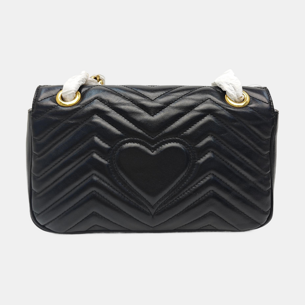 GG Marmont Medium Quilted Calfskin Black