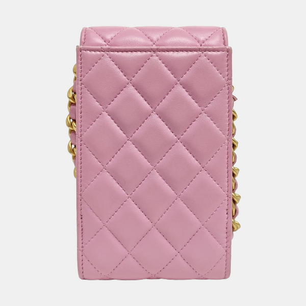 Authenticated pre-owned  TRENDY CC Quilted Lambskin Pink - Shoulder Bag at Looply