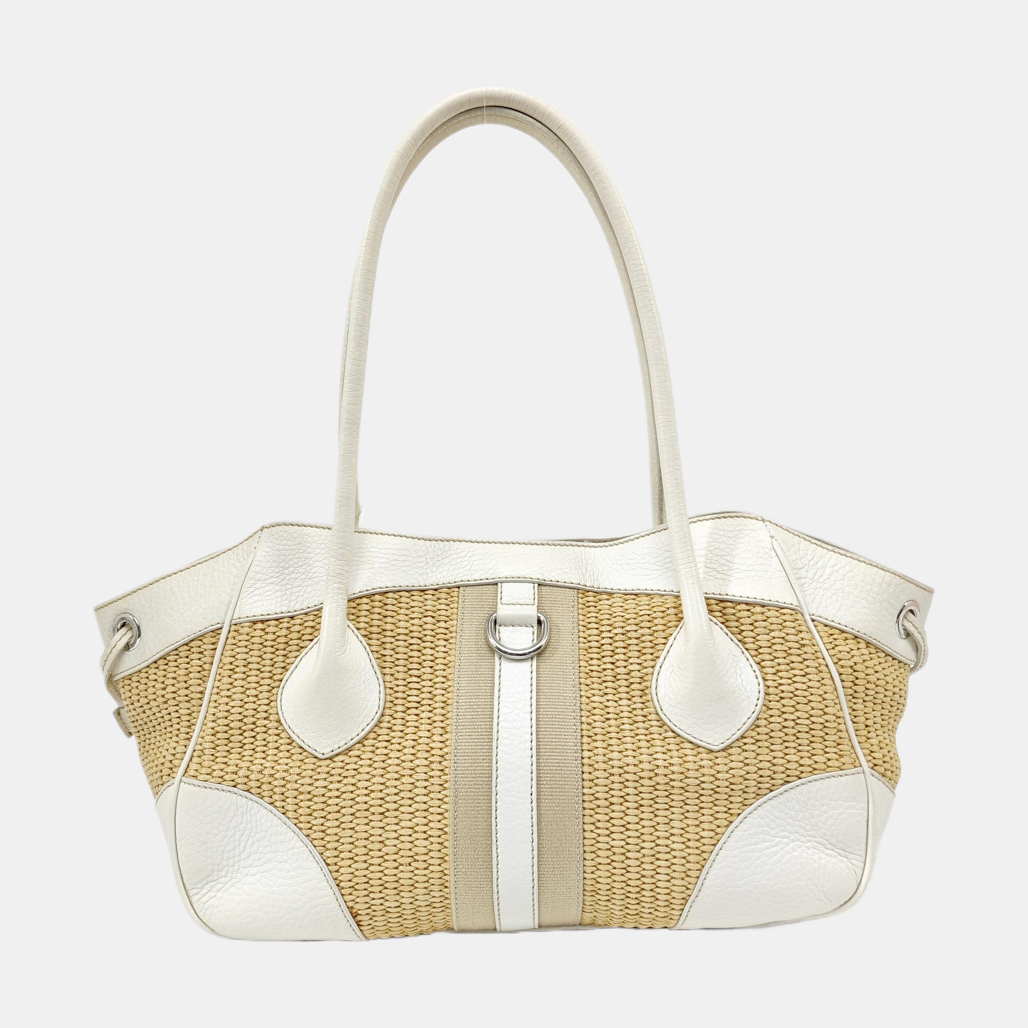 Straw Shoulder Bag Beige