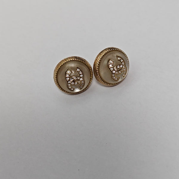 Metal Clear Stud Earrings