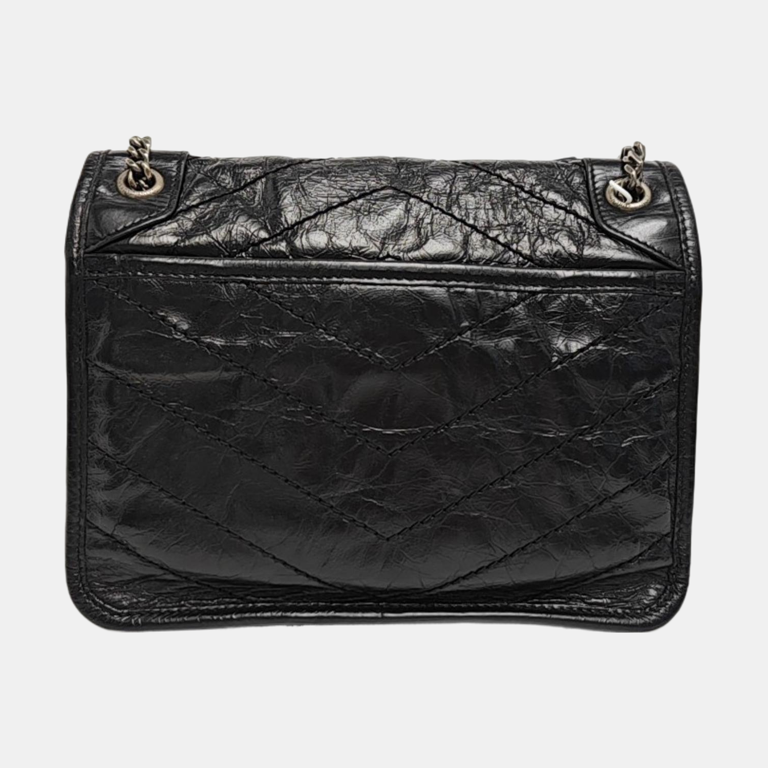 NIKI Small Chevron Calfskin Black