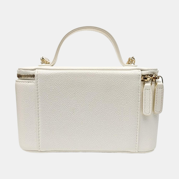 VANITY CASE Medium Quilted Grained Calfskin White