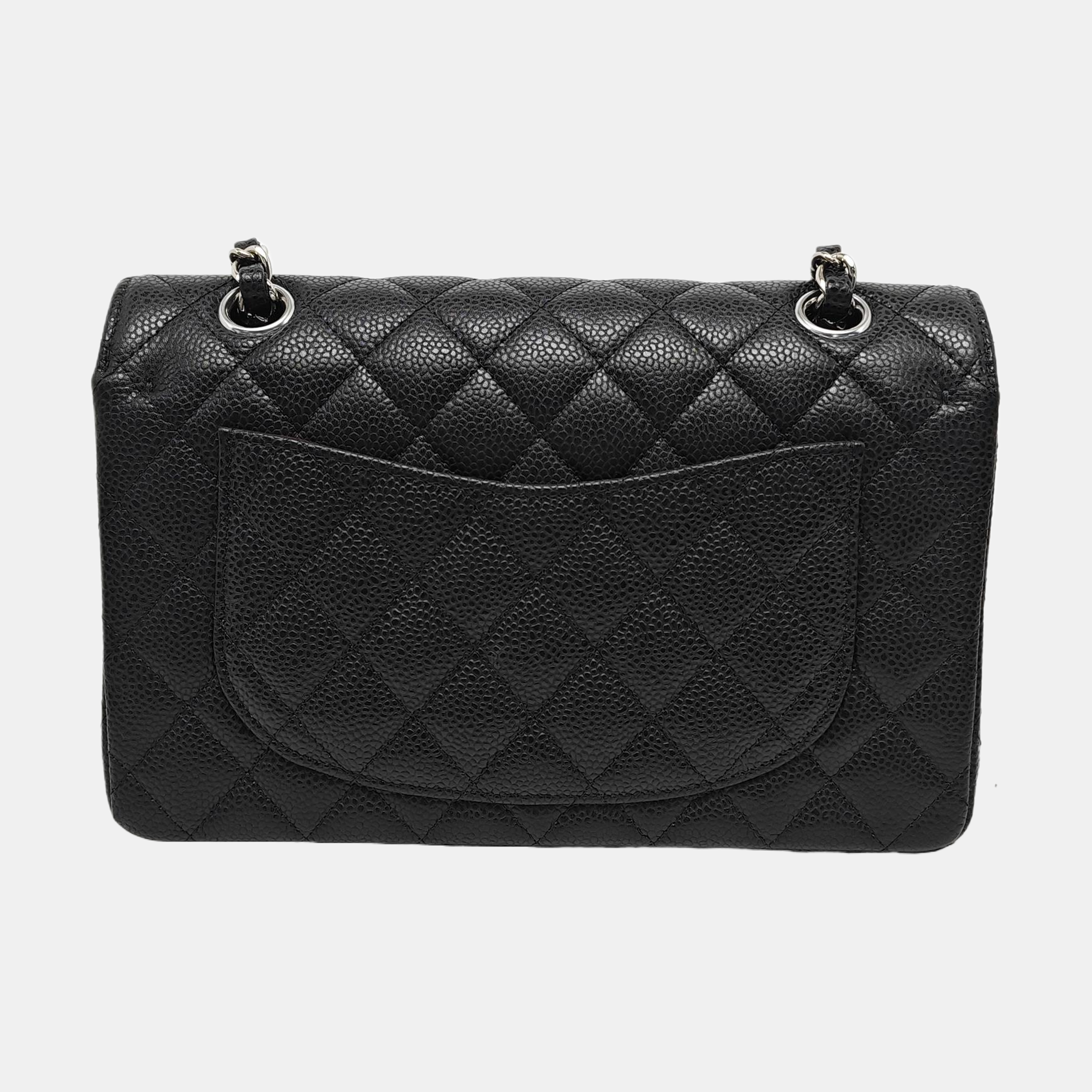 CLASSIC FLAP Small Quilted Grained Calfskin Black