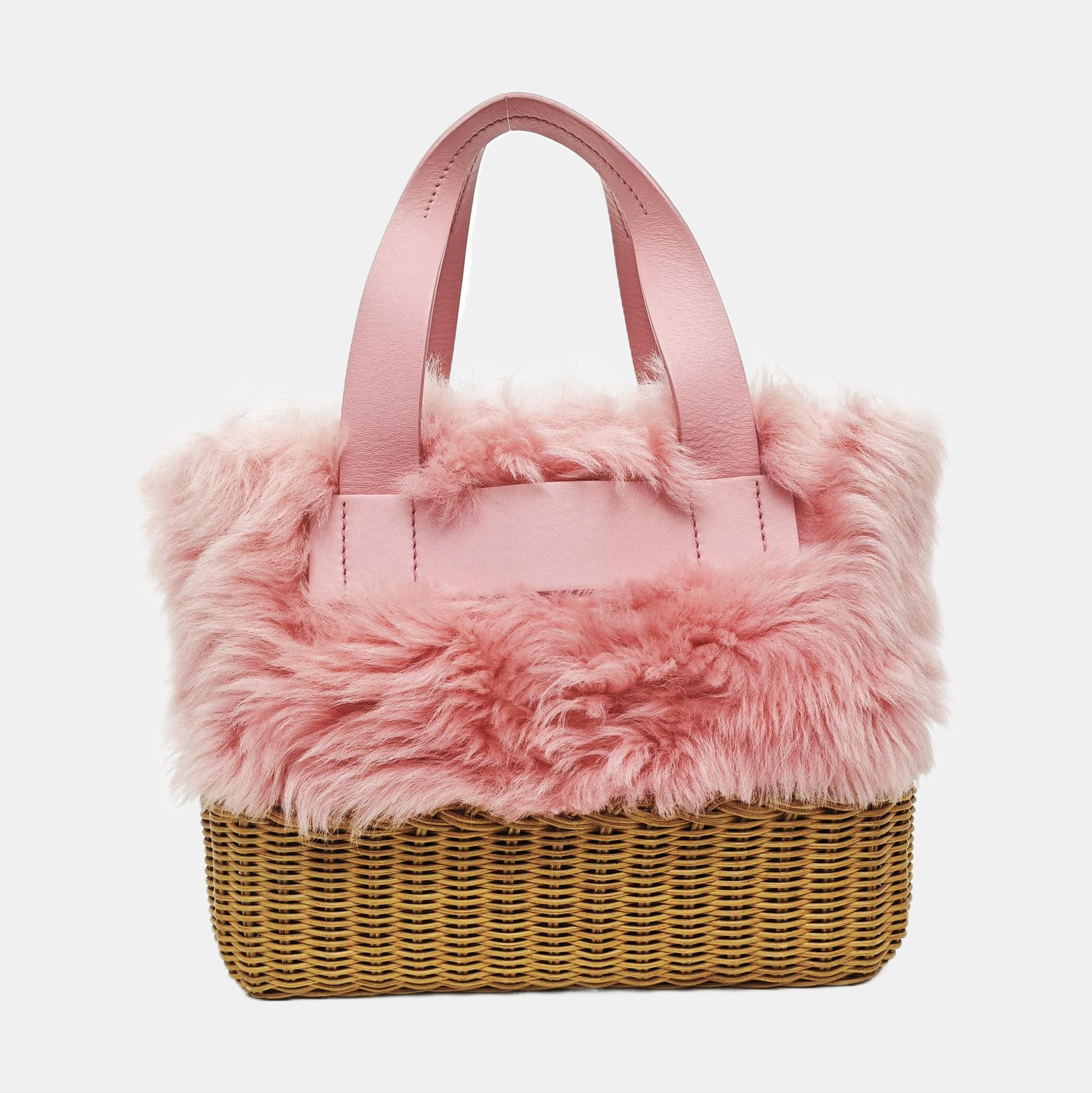 Straw Tote Bag Pink