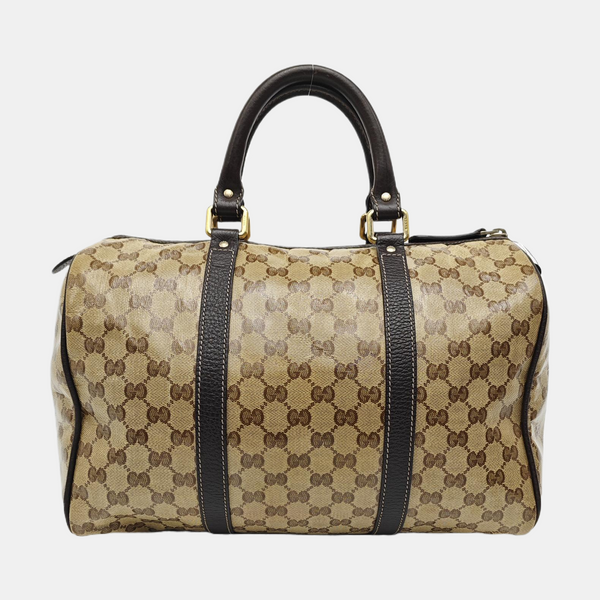 Joy Medium Monogram Coated Canvas Brown