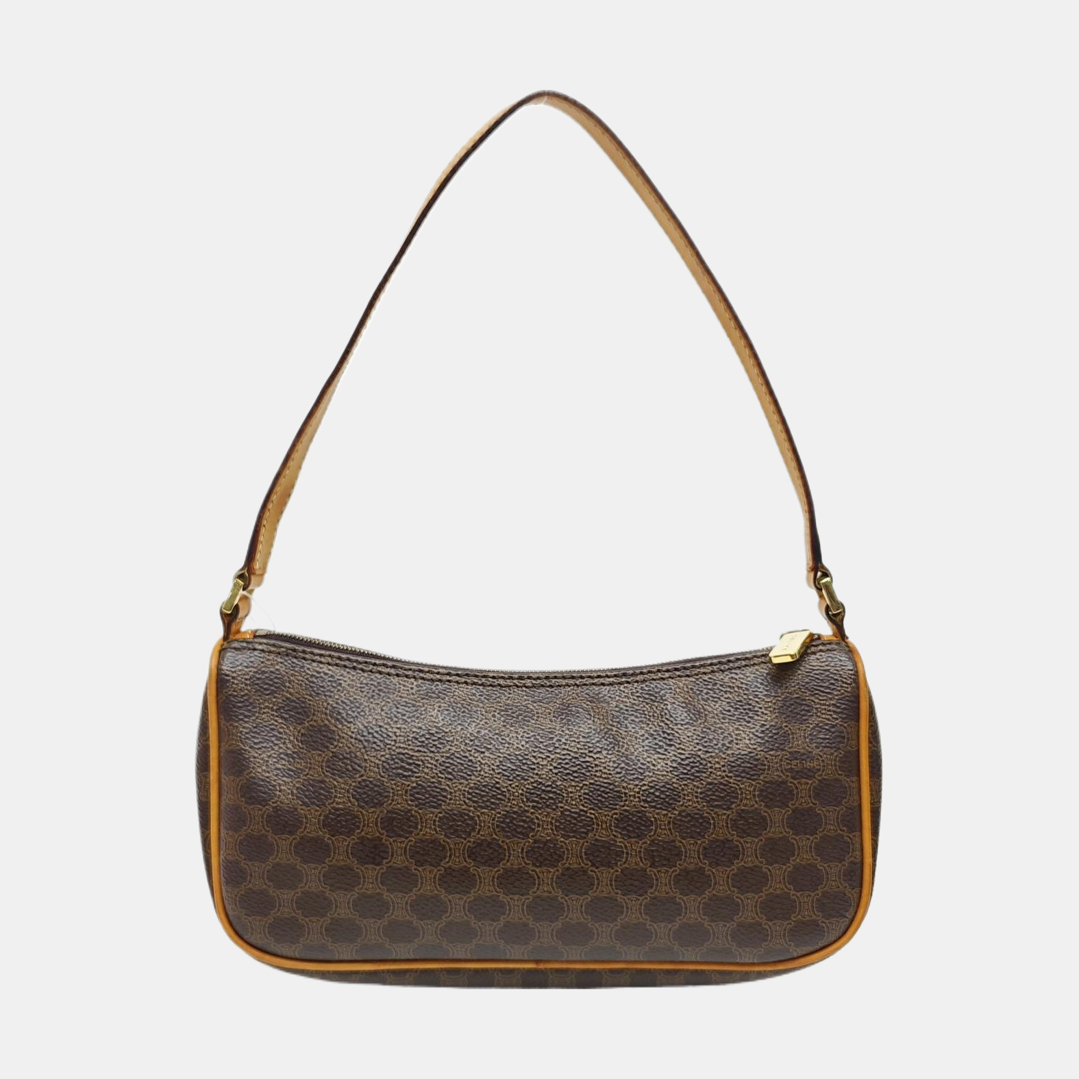 Coated Canvas Top Handle Bag Brown