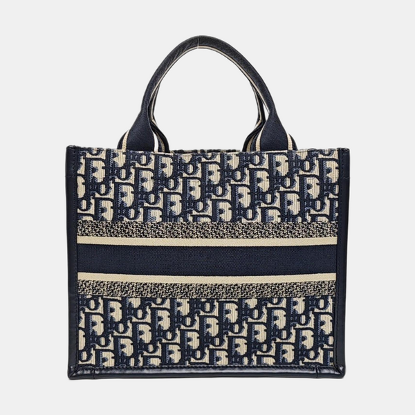Book Tote Small Oblique Canvas Blue