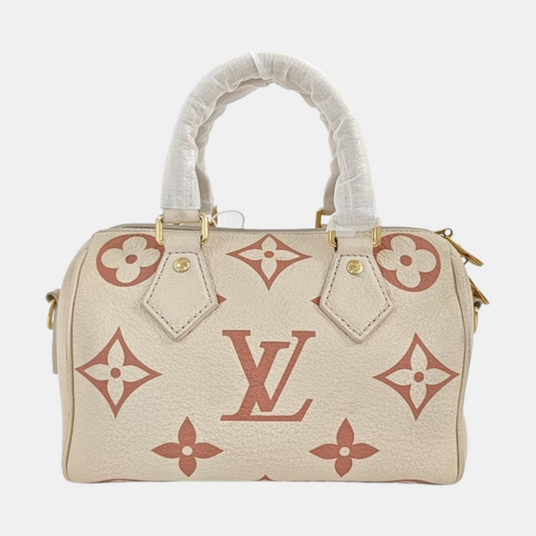SPEEDY 20 Monogram Calfskin Beige