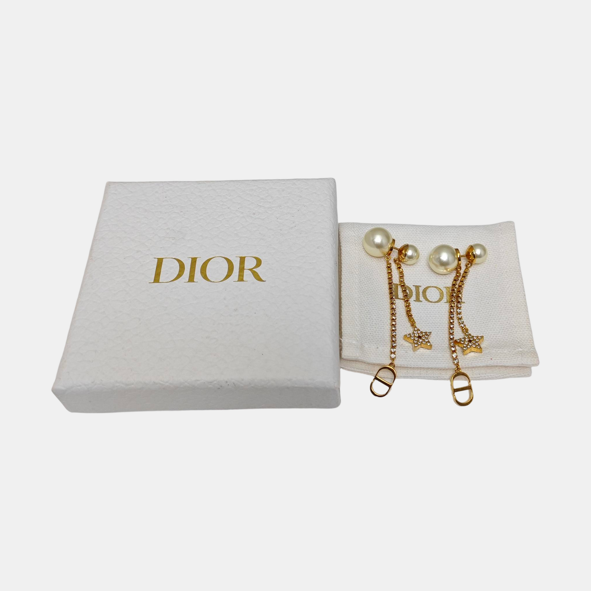 Dior Tribales Metal Gold Stud Earrings