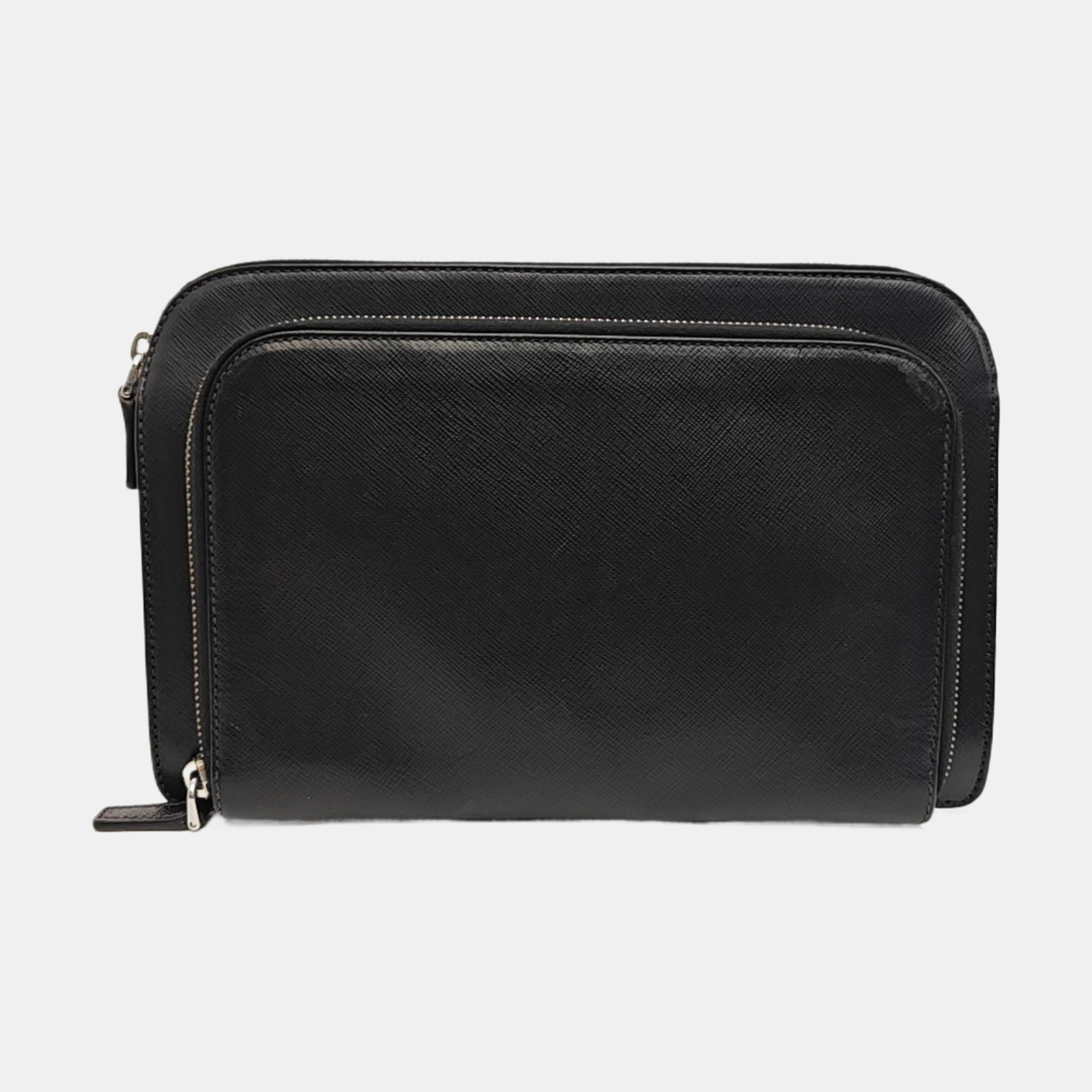 Saffiano Calfskin Clutch Black