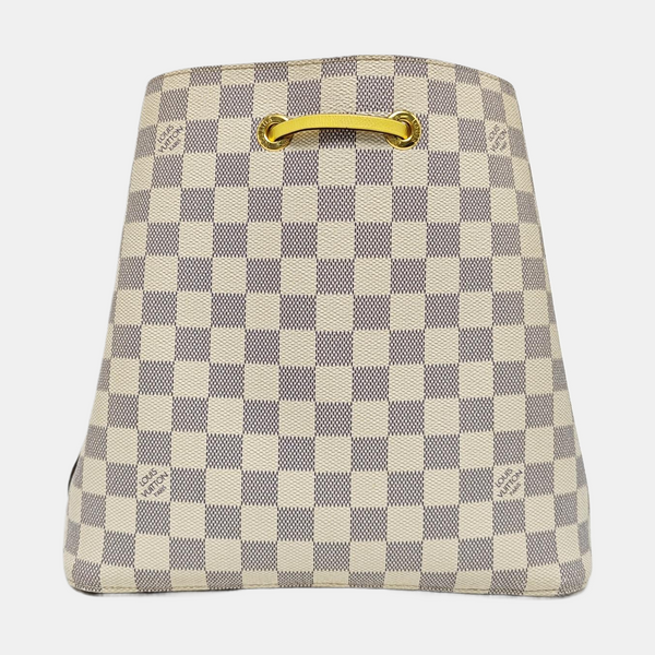 NÉONOÉ MM Damier Azur Coated Canvas White