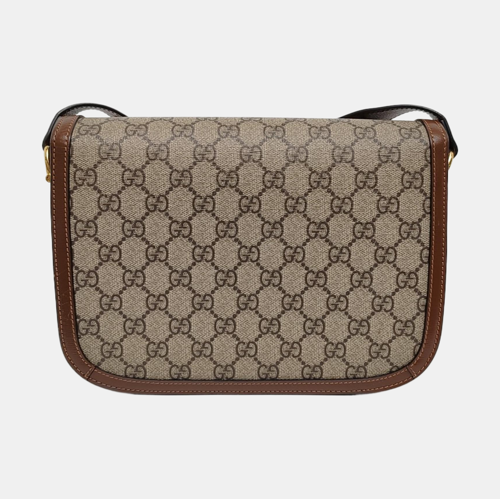 Horsebit 1955 Medium Monogram Coated Canvas Beige