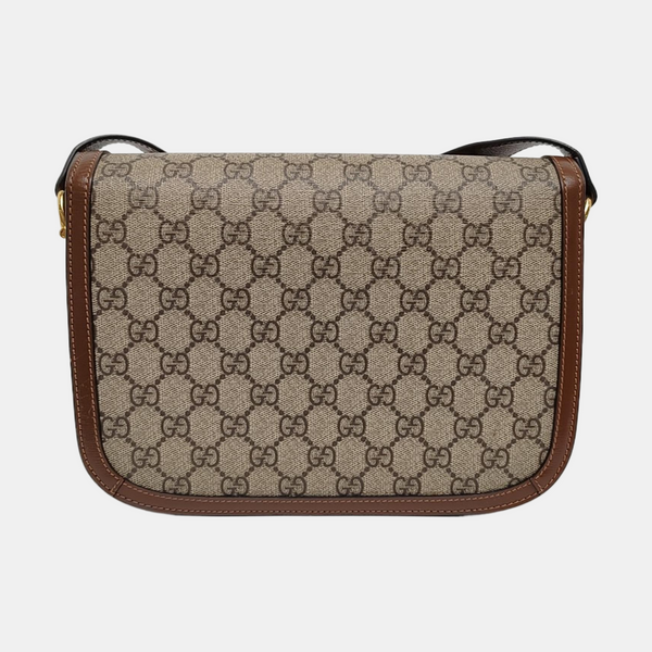 Horsebit 1955 Medium Monogram Coated Canvas Beige