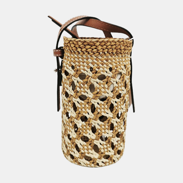Straw Bucket Bag Brown