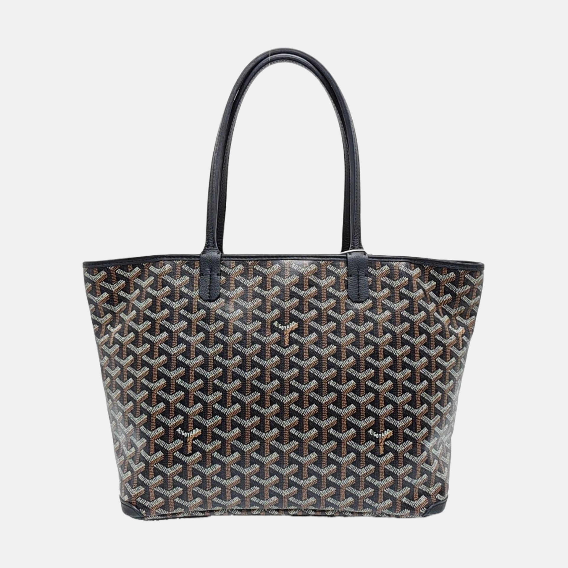 Coated Canvas Top Handle Bag Black