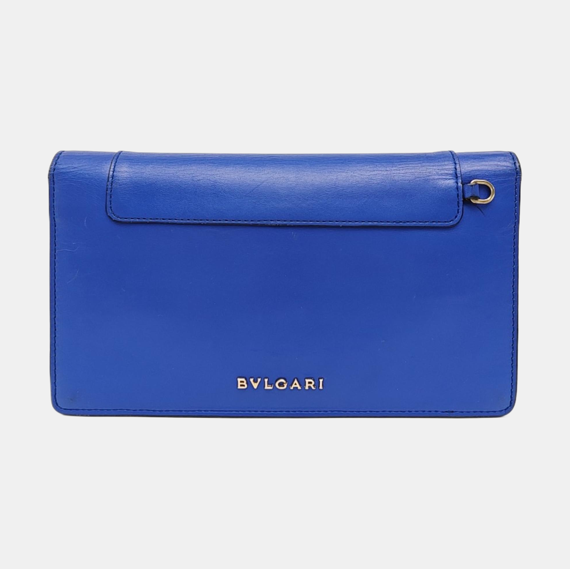 SERPENTI FOREVER Calfskin Blue Wallet