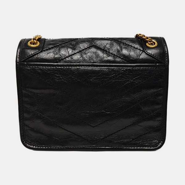 NIKI Small Chevron Calfskin Black