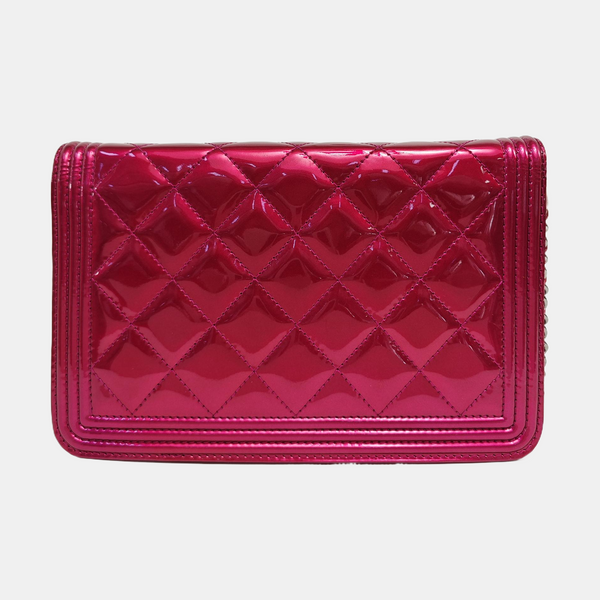 BOY CHANEL WOC Quilted Patent Leather Red