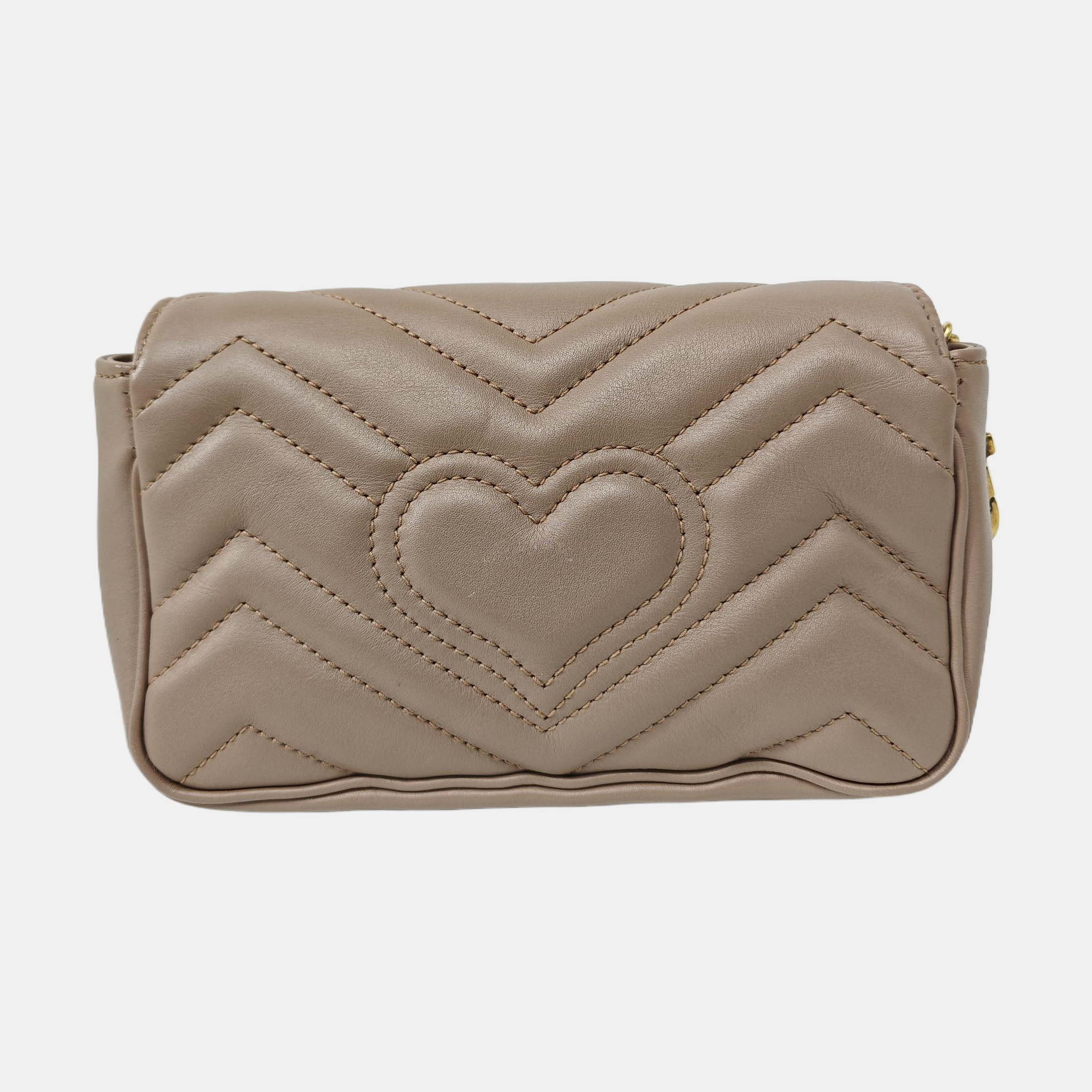 GG Marmont Mini Quilted Calfskin Beige