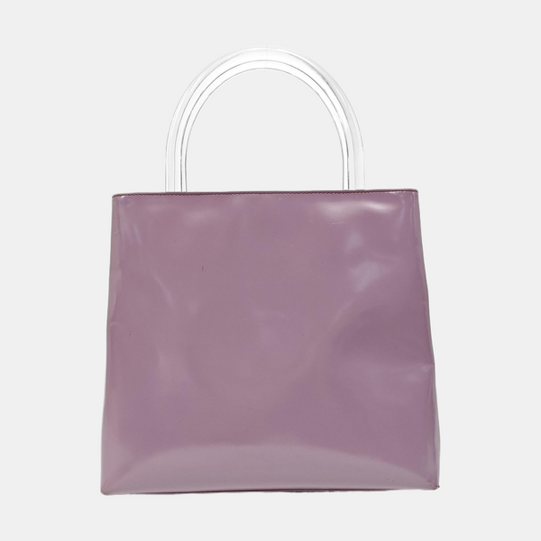 Calfskin Top Handle Bag Purple