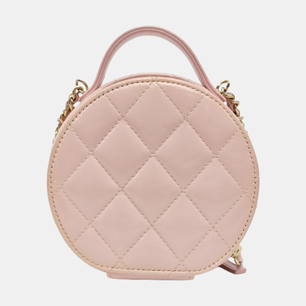 ROUND Quilted Lambskin Pink