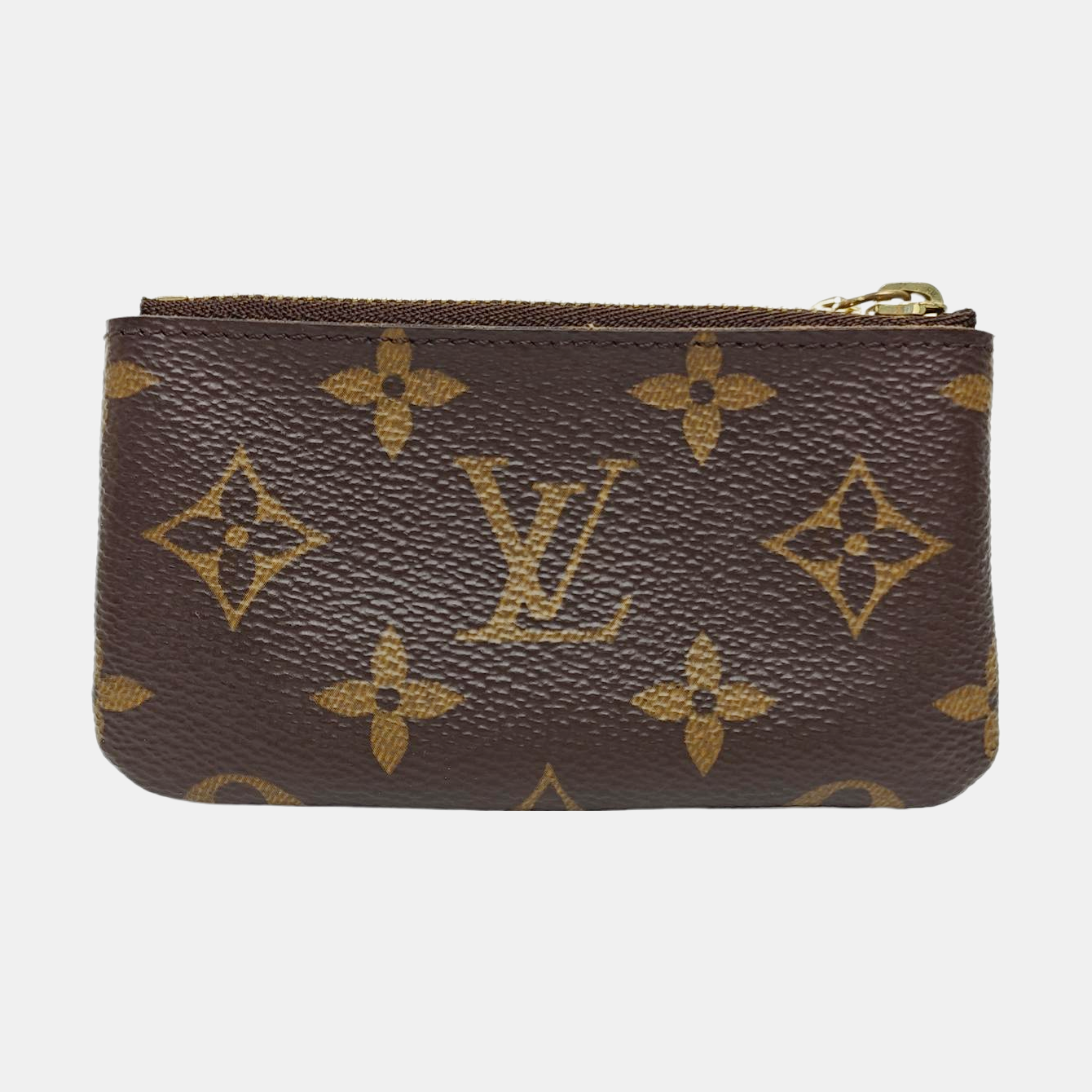 Monogram Coated Canvas Clutch Brown