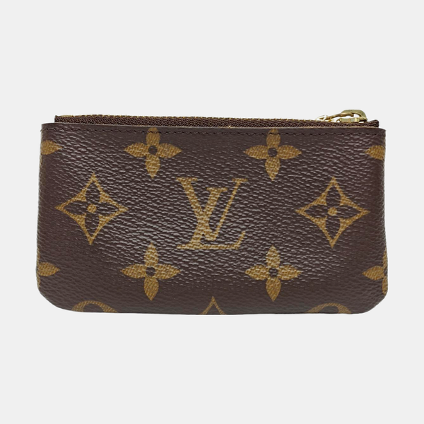 Monogram Coated Canvas Clutch Brown