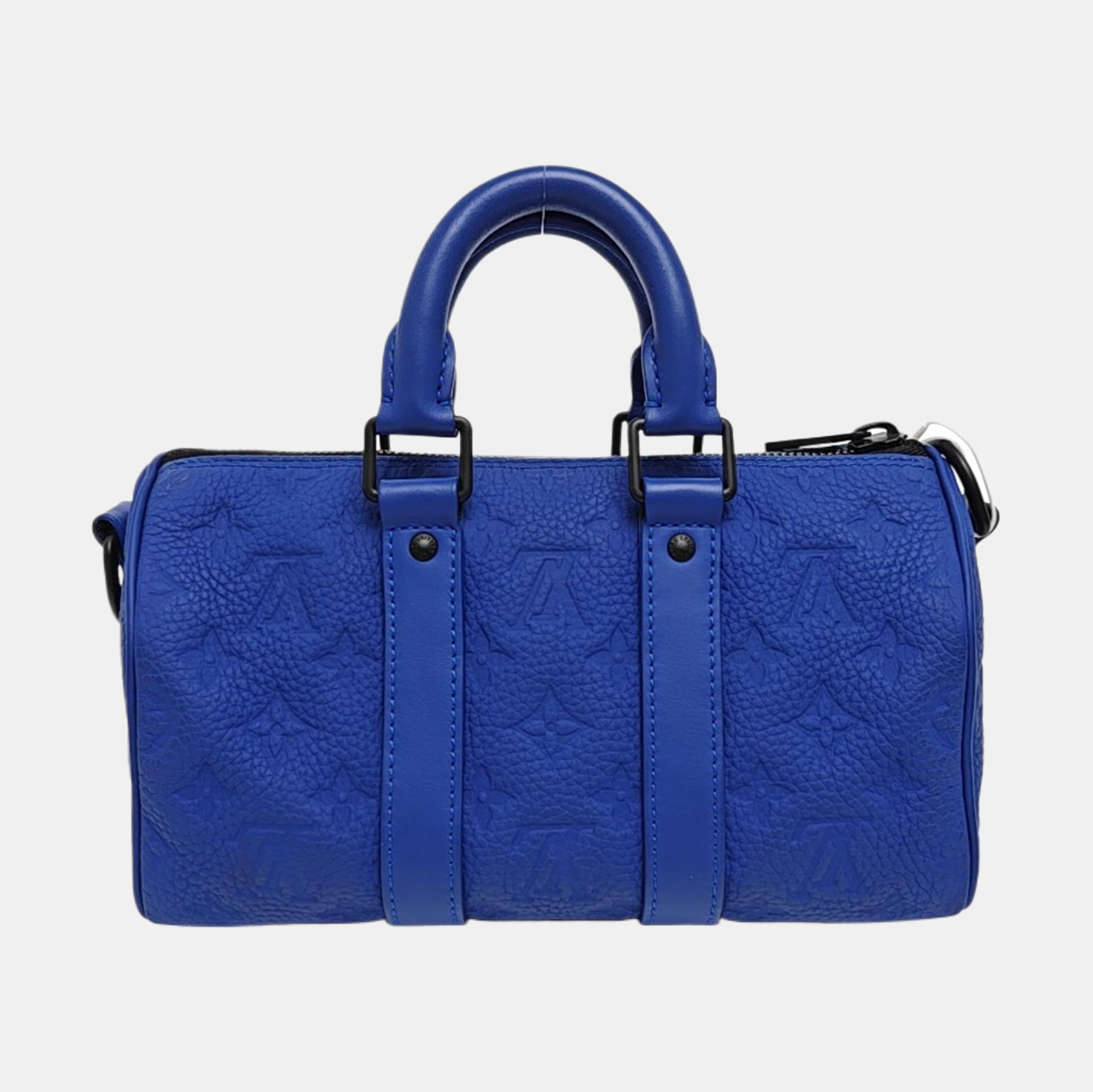 KEEPALL Monogram Calfskin Blue