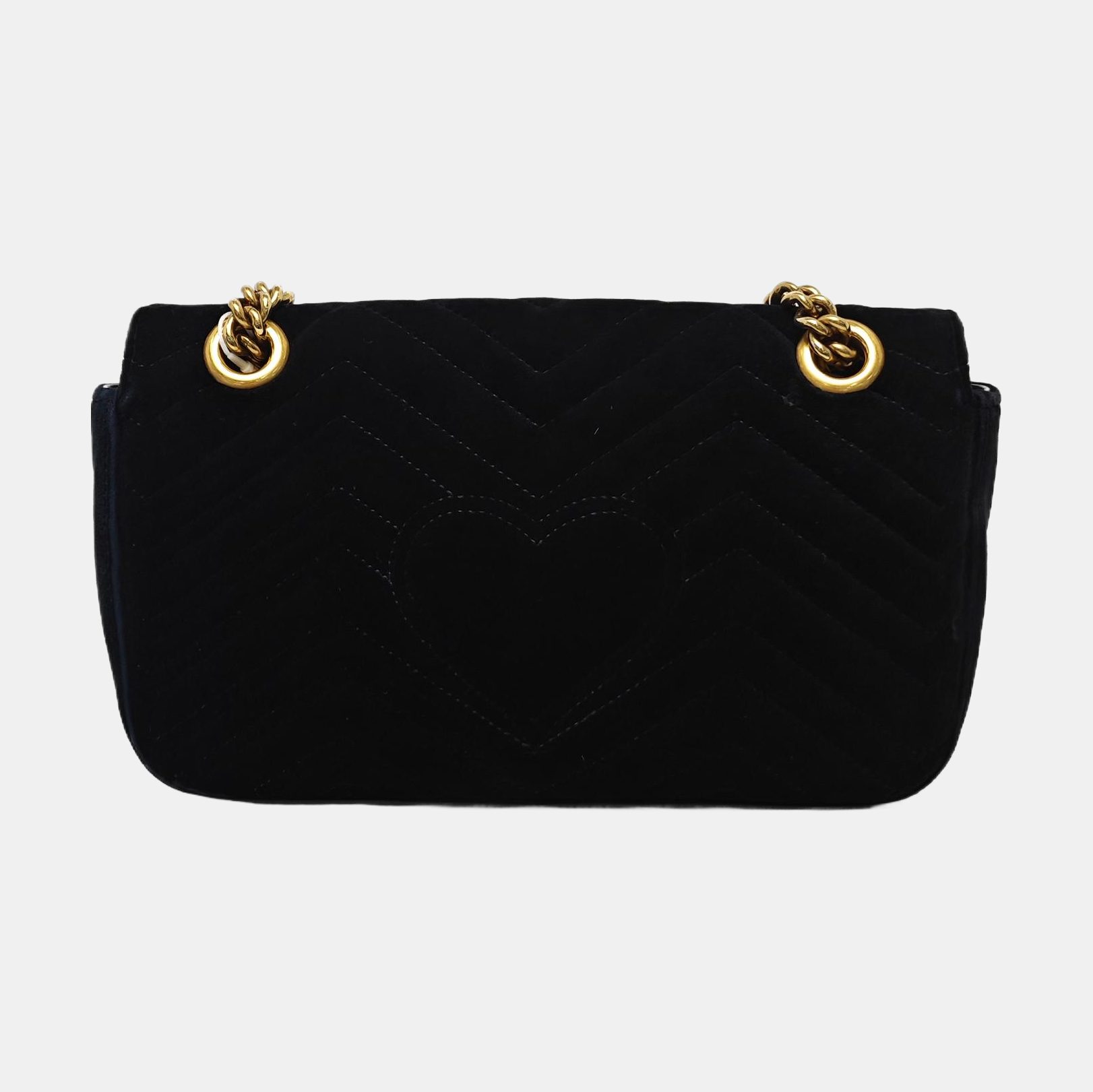 GG Marmont Medium Quilted Velvet Black