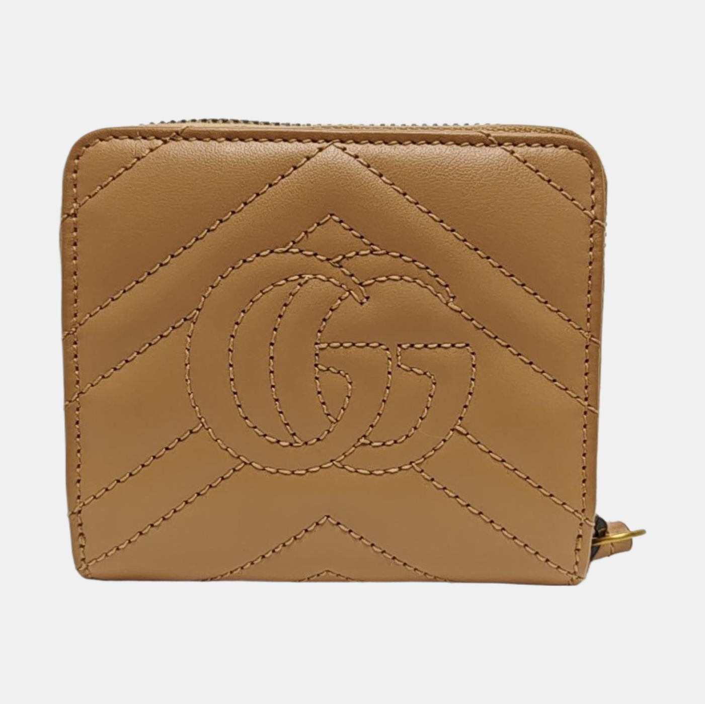 GG Marmont Quilted Calfskin Beige Wallet