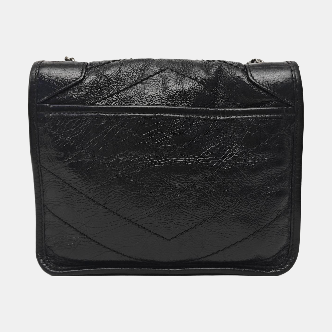 NIKI Mini Chevron Calfskin Black