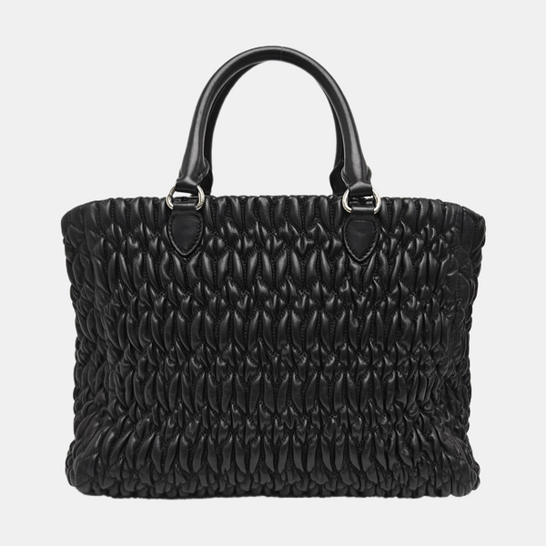 Lambskin Top Handle Bag Black