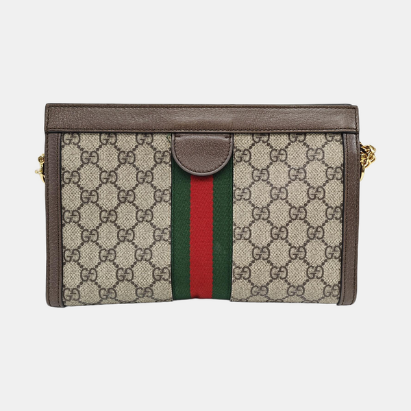 Ophidia Small Monogram Coated Canvas Beige