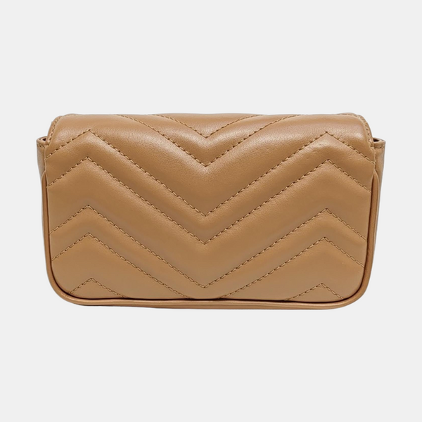 GG Marmont Mini Quilted Calfskin Beige